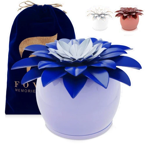 Fovere – Small Purple Flower Keepsake cremation Urn for Human Ashes Adult Female - Decorative Cremation Urn for Ashes – Beautiful Small Purple Ash Urn to Display at Home – 100% Handcrafted Funeral Urn
