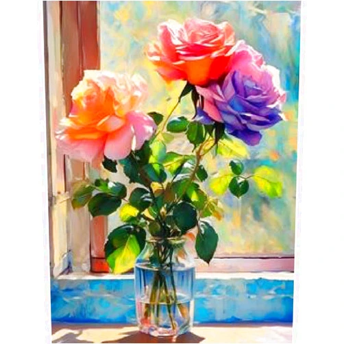 eniref Paint by Numbers for Adults,Vase Colorful Flowers by Window DIY Arts and Crafts for Adults Beginners,Acrylic Paint by Numbers Kits with Paints and Brushes,Perfect for Home Decor 16X20 Inc