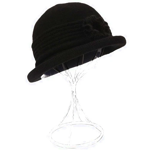 HunterBee Winter Wool Knit Beanie Skull Hat 1920S Cloche Knitted Bucket Cap for Women Ladies Autumn Fall