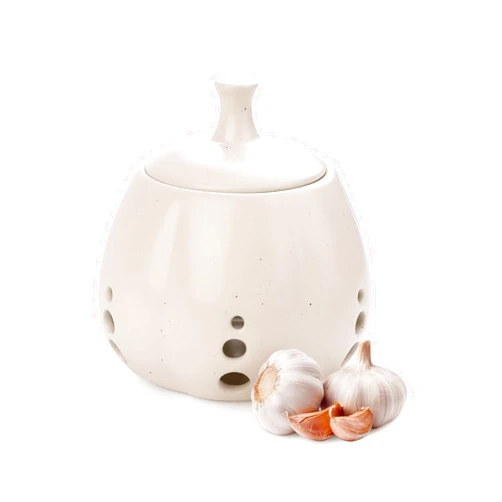 BosilunLife Garlic Keeper for Counter - Garlic Container Storage with Lid Large Garlic Keeper Ceramic for Kitchen Garlic Holder Countertop to Keep Your Garlic Cloves Fresh Longer