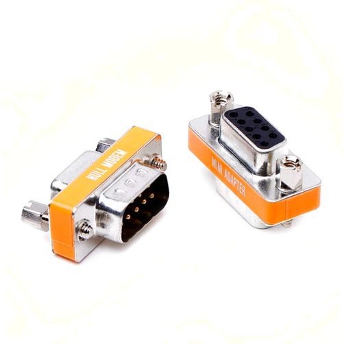 Arnorin DB9 null modem male to female slimline data transfer serial port adapter 2 Pack
