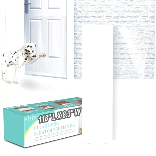 FTSTC Upgraded Door Scratch Protector, Door Protector from Dog Scratching, Heavy Duty Shield for Dog & Cat Scratching, Vinyl Anti Claw Guard for Door Furniture (Door Scratch Protector)