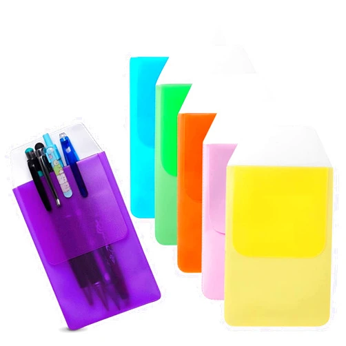 HYQO Pocket Protector Pencil Pouch - 6Pcs Multicolor Pen Pencil Case Shirt Pocket Protectors for Pens and Pencils Multi Pen Organizer Pocket Pen Holder Pocket Organizer Pouch - Home Office Pencil Holder
