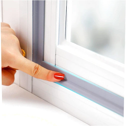 MOPMS Draft Stopper Sweep, Door Weatherproofing Stripping, Window Seal Strip Self-adhisive Soundproof Cuttable Weather Length 32.8 Ft (5 Pcs x 6.56 Ft), Grey