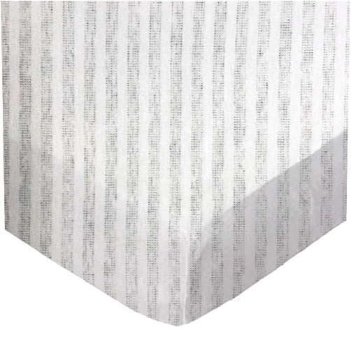 SHEETWORLD.COM SheetWorld Baby Fitted Bassinet Sheet Fits Nuna Mixx 12 x 29 inches, 100% Cotton Jersey Hypoallergenic Sheet, Unisex Boy Girl, Gray Stripes, Made in USA