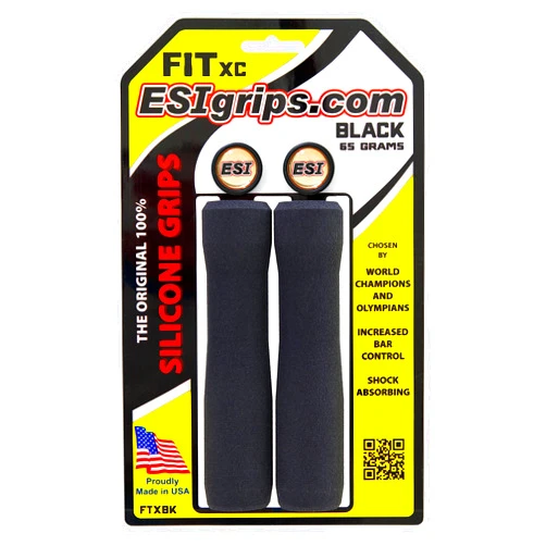 ESI Grips Fit XC Silicone Bike Grips – Ergonomic MTB Handlebar Grips for Comfort and Control – Made in USA