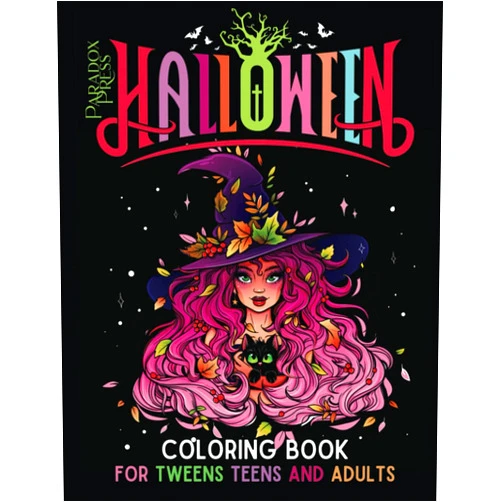 Paradox Press,Paradox Book Covers Formatting Halloween Coloring Book For Tweens Teens And Adults: Ideal gift idea. One sided pages - cutout and laminate for wall art and placemats. (Creative coloring and activities)