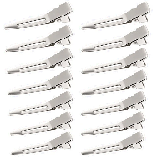 Hicarer 1.75 Inches Single Prong Hair Clips, 50 Pack - Durable Metal Alligator Clips for Dreads Lock Clips, Hair Extensions, Pin Curls, Hair Pins