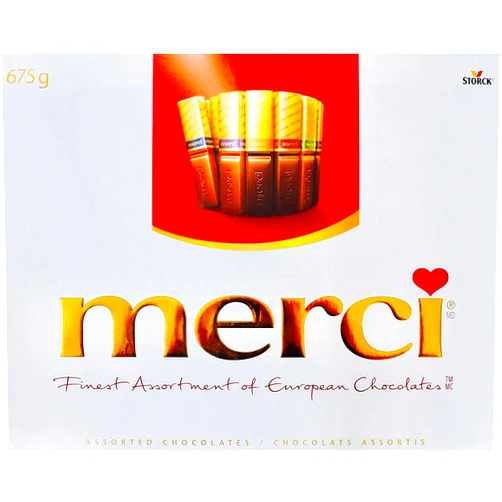 Merci Finest Assortment of European Chocolates. 675grams / 23.8 ounce Value pack. 54 pieces of individually wrapped Fine European Chocolates.