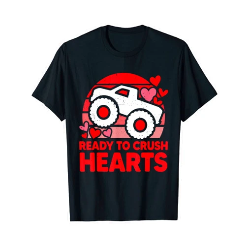 Valentine's Day Monster Truck Shirts - more here Ready to Crush Hearts Monster Truck Toddler Boys Valentines T-Shirt