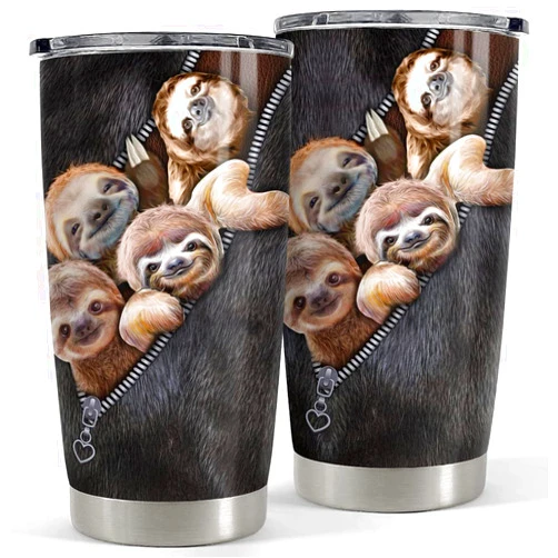 SANDJEST Sloth Tumbler Lovely Sloths 20oz Tumblers with Lid Gift for Girl Daughter Women Best Friend Sister Animal Lovers Christmas Birthday