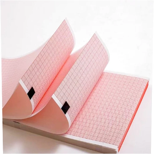 ECG Paper Depot 2 Packs EKG Paper Fit for Mortara ELI 250, ELI 250C, ELI 350 Machines, Each Pack 8.5 x 11 inch x 200 sheets, Cued with Header, Red Grid Z Fold Paper, Premium 80gsm Z Fold