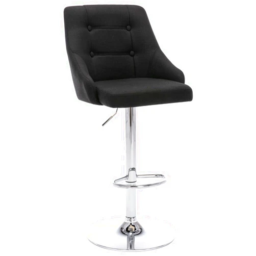 Brage Living Swivel Bar Stool with Back, Adjustable Fabric Tufted Barstool, Upholstered Counter Height Airlift Bar Chair for Kitchen Dining Cafe (Black)