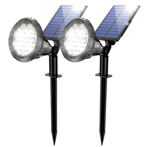 XTGTP Solar Spot Lights Outdoor, 21 LEDs Solar Outdoor Lights Auto On/Off with 3 Modes, IP67 Waterproof Solar Yard Spotlight Landscape Lighting Garden Wall Lights, 2-in-1 Solar Powered Lights, 2Pack
