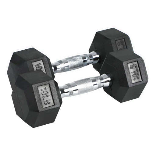 HolaHatha Iron Hexagonal Cast Exercise Dumbbell Free Weight with Contoured Textured Grip for Home Gym Exercise and Strength Training