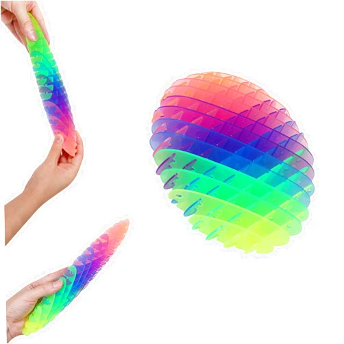 FauKait Fidget Toys, Elastic Worm Fidget Toy, Stretch and Squeeze Fidget Worm Sensory Toys for Kids, Stress and Anxiety Relief Calming Fidgets Desk Toys for Adults,Exercise Wrist,Ideal Gifts (Rainbow)
