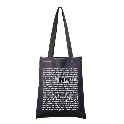 G2TUP Funny Chef Gift Profanity Laced Chef Tote Bag Chef's Knife 'Heard' Handbag Restaurant Industry Sarcastic Gift