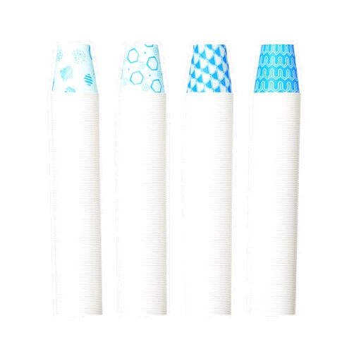 JOLLY PARTY [500Pack ] 3 oz Paper Cups, Small Mouthwash Cups, Disposable Bathroom Cups, Paper Cups for Party, Picnic, BBQ, Travel, and Event, Assorted Blue Pattern