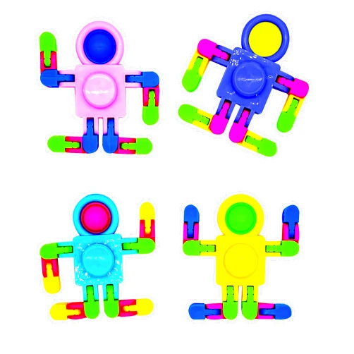 GEDDES Raymond Geddes Pop ‘N’ Spin Toys for Kids (Pack of 24) - 3-in-1 Whacky Guy Stress Toys for Kids - Fun School Supplies