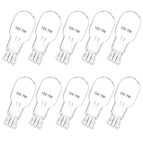 Haraqi Landscape Bulb T5 12V Low Voltage 7 Watt Wedge Base Clear Xenon Light Bulbs for Landscape Lights, Cabinet and Automotive (10 Pack)