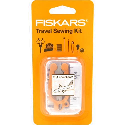 Fiskars Sewing Kit - 27-Piece Travel Sewing Set with Case - Craft Supplies - Orange