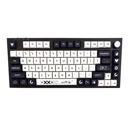 JSJT Key Caps XDA Profile Black and White Keycaps 126 Keys Theme Keycaps PBT Dye Sublimation Keycaps Custom Keycaps for US/ISO Layout Cherry MX Switch Mechanical Keyboards