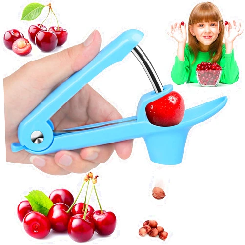 EddHomes Cherry Pitter Olive Pitter Tool, Cherry Pitter Remover, Fruit Pit Core Remover with Space-Saving Lock Design for Make Fresh Cherry Dishes, Cherry Pie and Jam and Cocktail Cherries