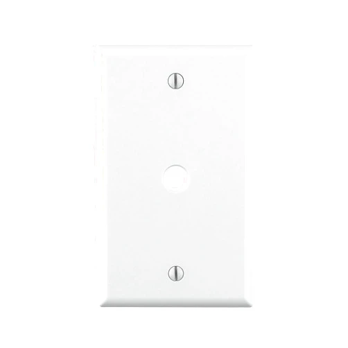 Leviton 88013 1-Gang .406 Inch Hole Device Telephone/Cable Wallplate, Standard Size, Thermoset, Box Mount, White