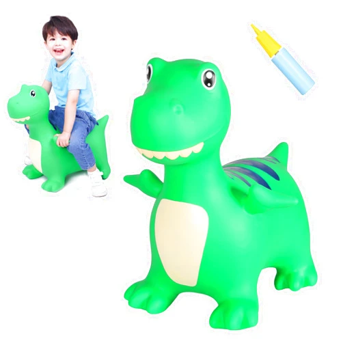 INPANY Kids Bouncy Dinosaur Hopper Toys for 2 Year Old Boy Gifts, Toddler Inflatable Animal Hopping Horse, Bouncing Buddies, Ride on Rubber Bouncer, Indoor Outdoor Birthday Gift Toy for 3 4 Yr Girl