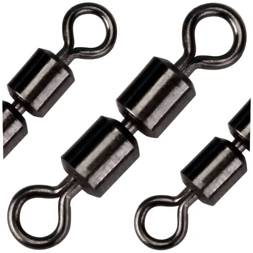 VeaYook Fishing Tackle, High-Speed Double Rolling Swivels Black Stainless Steel Strong Strength Terminal Connectors Trout Fly Fishing Catfishing Accessories for Line Hooks (30 Pcs Test 70-120 Pound)