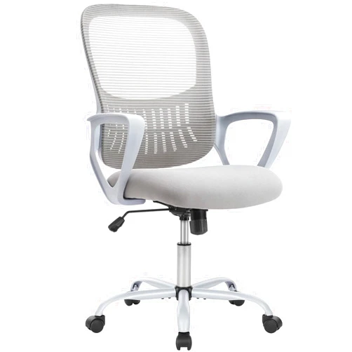 SMUG Office Chair, Mid Back Computer Ergonomic Mesh Desk with Larger Seat, Executive Height Adjustable Swivel Task with Lumbar Support and Armrests for Women Adults