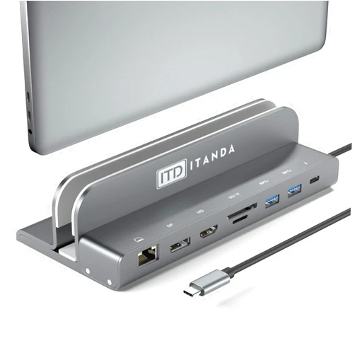 ITD ITANDA USB C Laptop Docking Station - ITD ITANDA - Laptop Hub Docking Station, 8 in 1 Docking Station for USB C Laptop and Phone, Compatible with MacBook Pro, Samsung Galaxy NoteBook
