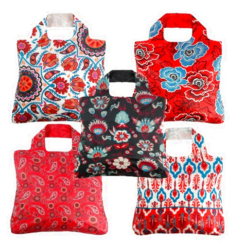 Envirosax Reusable Grocery Bags- Set of 5 Anastasia Designs, Quality Durable Shopping Tote Bag, Eco Bag Washable Water Resistant