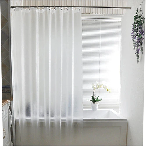 BRAWOLFY Heavy Duty 6G EVA Shower Stall Curtain Liner Waterproof Plastic Clear Neutral Weighted Liners & Hooks (47