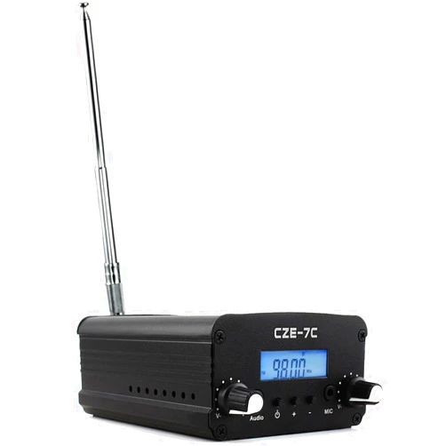 YOVDA 7W FM Radio Broadcast Transmitter for Church, Long Range, Stereo, Mini Radio Station with 3.5mm Mic Audio Jack for Drive-in Movie, Church Parking Lot, Lights Fireworks Show