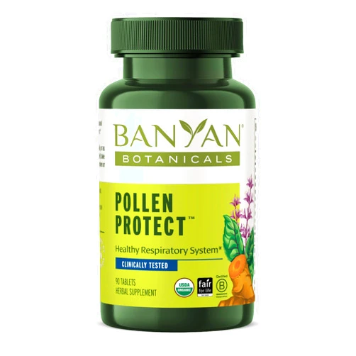 Banyan Botanicals Organic Pollen Protect–Clinically Tested Respiratory Support Supplement–Supports a Healthy Response to Seasonal Irritants–Non-Drowsy Sinus & Breathing Support-90 Tablets-USDA Organic