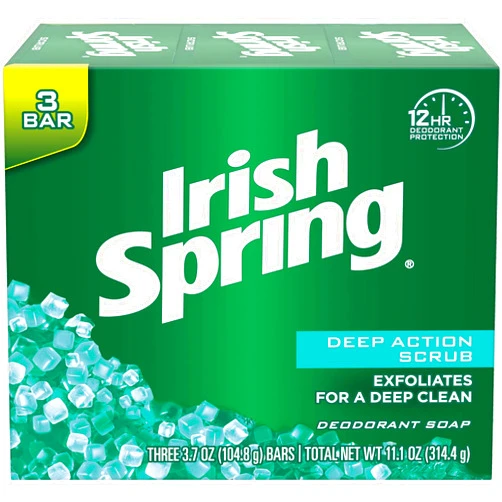 Irish Spring Deep Action Scrub Bar Soap 3 Pack