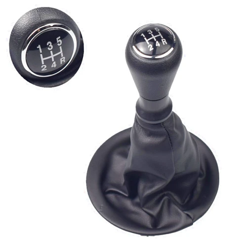 Kakulkomen Manual Car 5 Speed Gear Shift Knob with Gaiter Boot Cover for Citroen Berlingo II for Peugeot 2008-2018 (B-5R-Set)