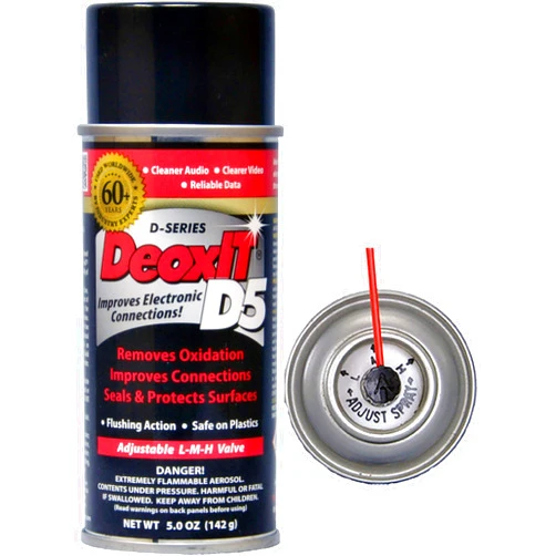 CAIG LABORATORIES DeoxIT D5S-6-LMH Spray, More Than A Contact Cleaner, 142g, Low-Med-High Valve, Pack of 1