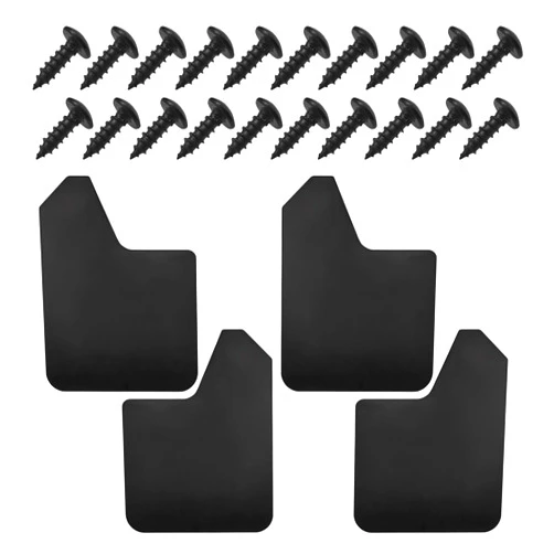 LAINLOY 4PCS Universal Car Mud Flaps, Flexible Splash Guards Set for Front & Rear, Bendable Mudguards with Fastener Rivet Clips, Car Exterior Accessories for Pickup, Truck, SUV (Black)