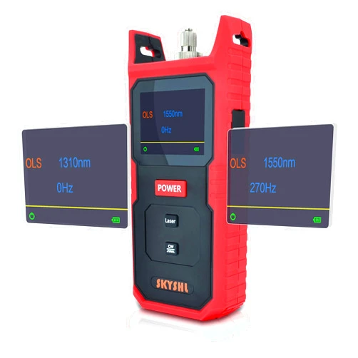 SKYSHL 1310nm 1550nm Handheld SM Optical Fiber Laser Light Source Tester with SC FC ST LC UPC Adapter and Color Screen(SS100S)