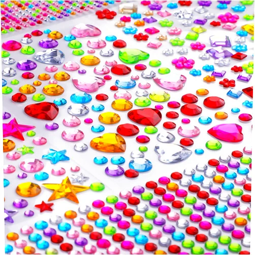 NIUBIER Gem Stickers, 1510pcs Rhinestone Stickers, Self Adhesive Jewel Stickers, Bling Gems for Crafts, Stick on Gems for Makeup, DIY, Eye, Nail, Assorted Sizes