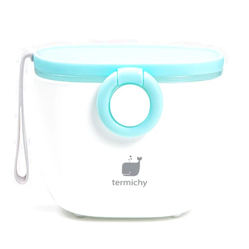 Termichy Baby Formula Dispenser, Portable Milk Powder Dispenser Container with Carry Handle and Scoop for Travel Outdoor Activities with Baby Infant, 8.8OZ, 0.55LB, 250g (Baby Blue)