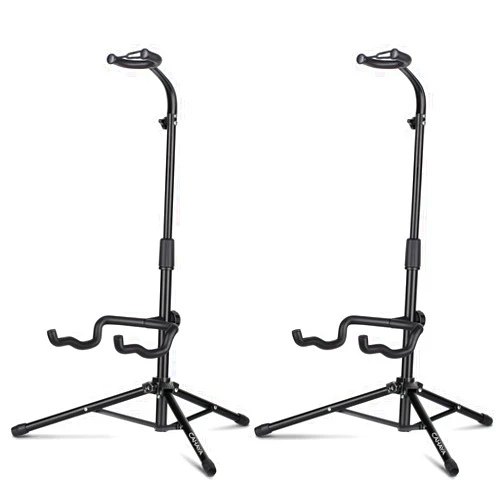 CAHAYA Universal Floor Guitar Stand - Folding Stands with Neck Holder for Acoustic, Electric, Classical & Bass Guitars - 2Pack CY0287