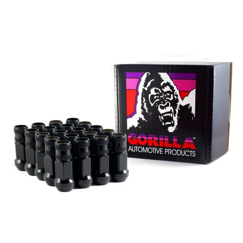 Gorilla Automotive 45038BC-20 Black 12mm x 1.50 Thread Size Forged Steel Chrome Finish Open End Lug Nut, (Pack of 20)