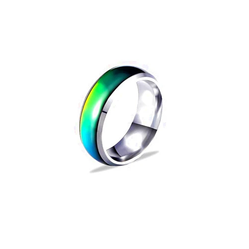 Ello Elli 8MM Comfort Fit Stainless-Steel Color Changing Mood Ring Silver/Black Tone