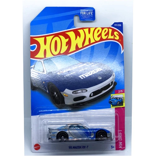 Hot Wheels 2022 - '95 Mazda RX-7 - Silver/Blue - Falken - HW Drift 2/5 - 177/250