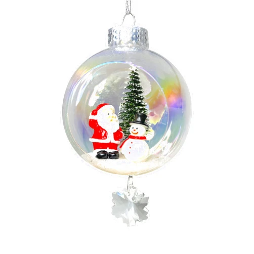 Crystalize Home Santa & Snowman Christmas Ornaments - Snowman Christmas Tree Decorations - Birthday, Thinking of You Gifts for Mom, Dad, Sister & Friend - Snowman Ornaments for Christmas Tree