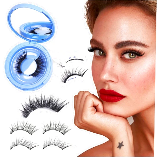 Focipeysa Magnetic Eyelashes Natural Look Magnetic Lashes Kit with Magnetic Lash Applicator Reusable Magnetic Eyelashes Wispy Magnetic False Lashes No Glue or Eyeliner Needed 1 Pairs Magnetic Eyelash