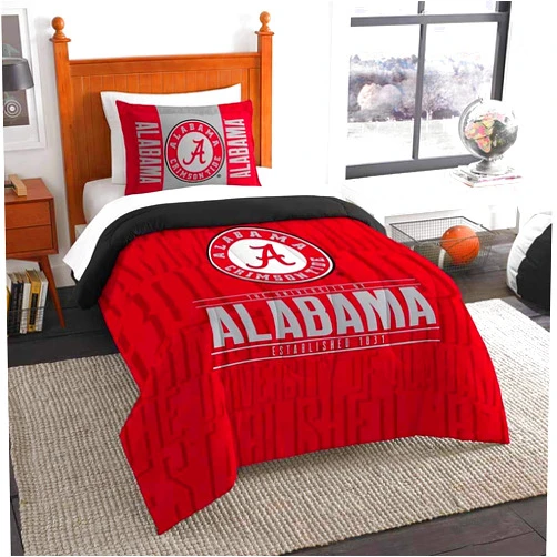 Northwest NCAA Alabama Crimson Tide Unisex-Adult Comforter and Sham Set, Twin, Modern Take